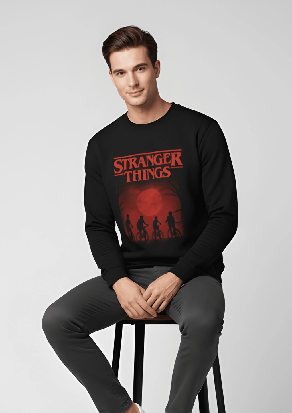 STRANGER THINGS HAWKINS GRAPHIC 300 GSM SWEATSHIRT FOR MEN | ZINKAL STYLES ZINKAL STYLES