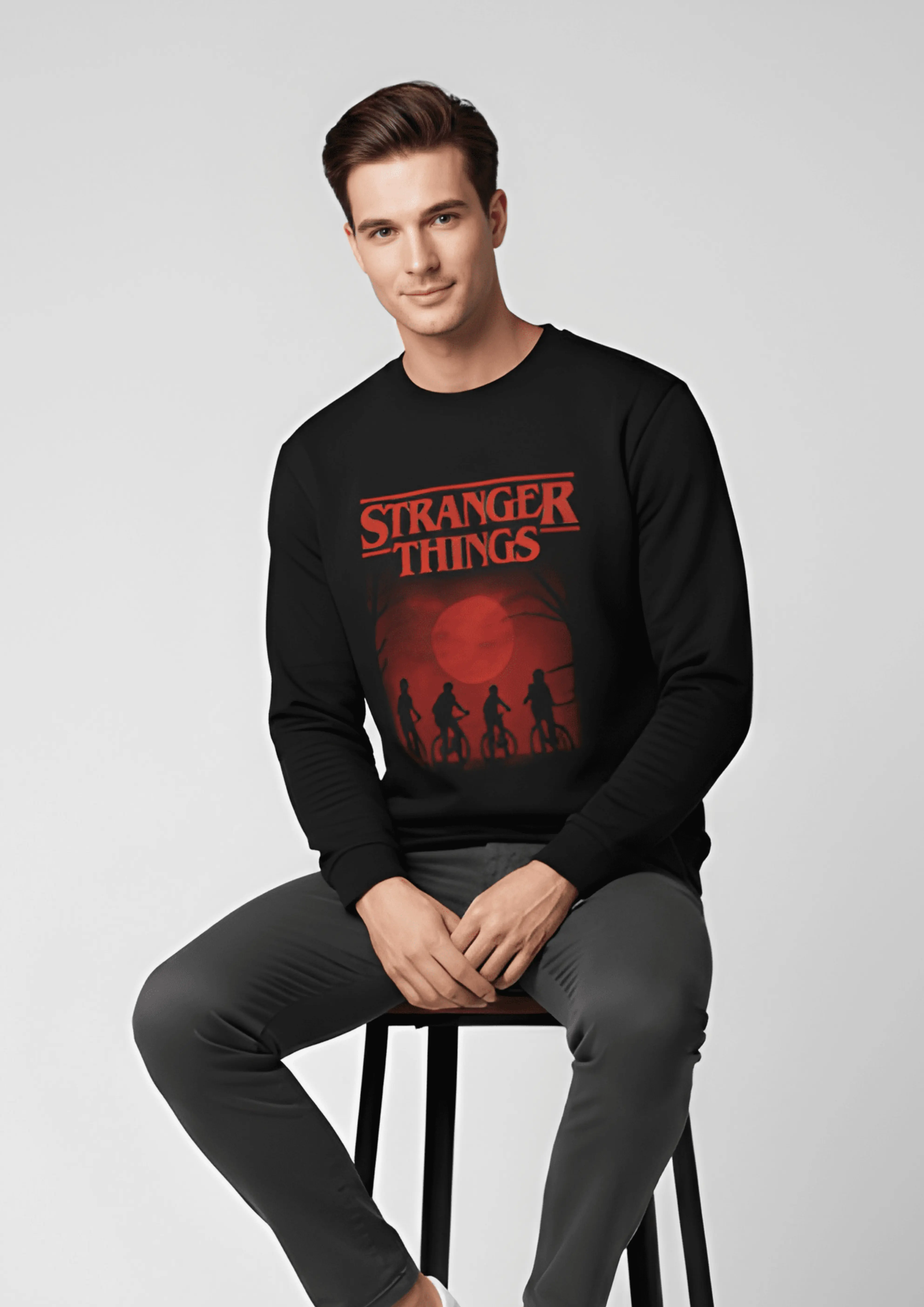 STRANGER THINGS HAWKINS GRAPHIC 300 GSM SWEATSHIRT FOR MEN | ZINKAL STYLES ZINKAL STYLES