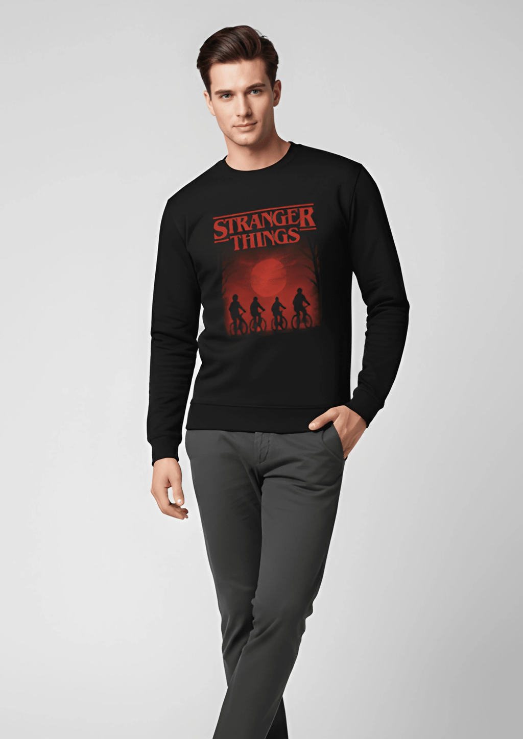 STRANGER THINGS HAWKINS GRAPHIC 300 GSM SWEATSHIRT FOR MEN | ZINKAL STYLES ZINKAL STYLES