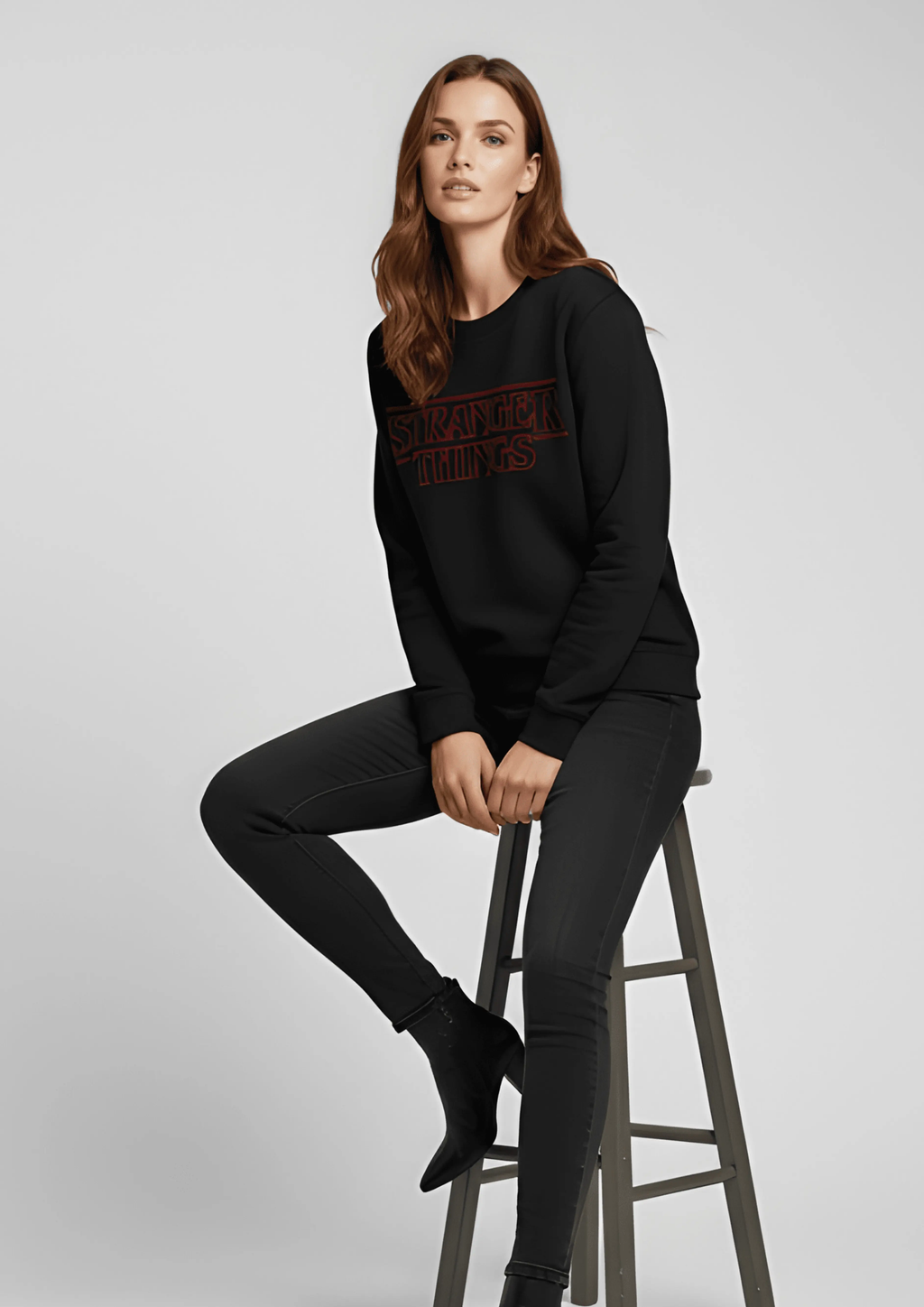 STRANGER THINGS GRAPHIC 300 GSM SWEATSHIRT FOR WOMEN | ZINKAL STYLES 