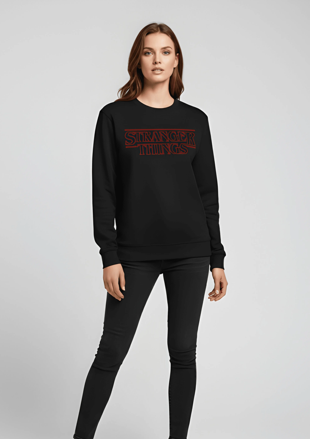 STRANGER THINGS GRAPHIC 300 GSM SWEATSHIRT FOR WOMEN | ZINKAL STYLES 