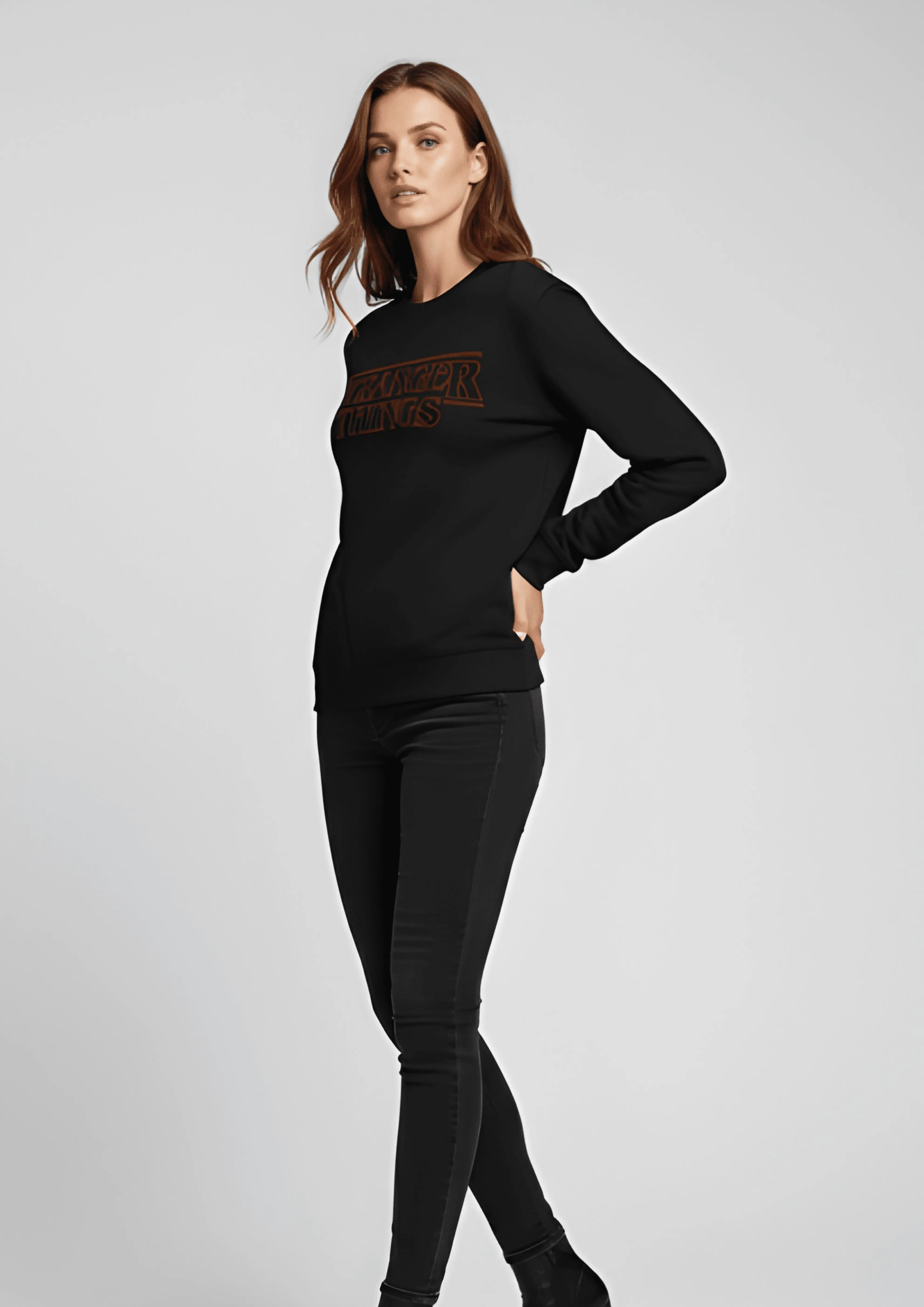 STRANGER THINGS GRAPHIC 300 GSM SWEATSHIRT FOR WOMEN | ZINKAL STYLES