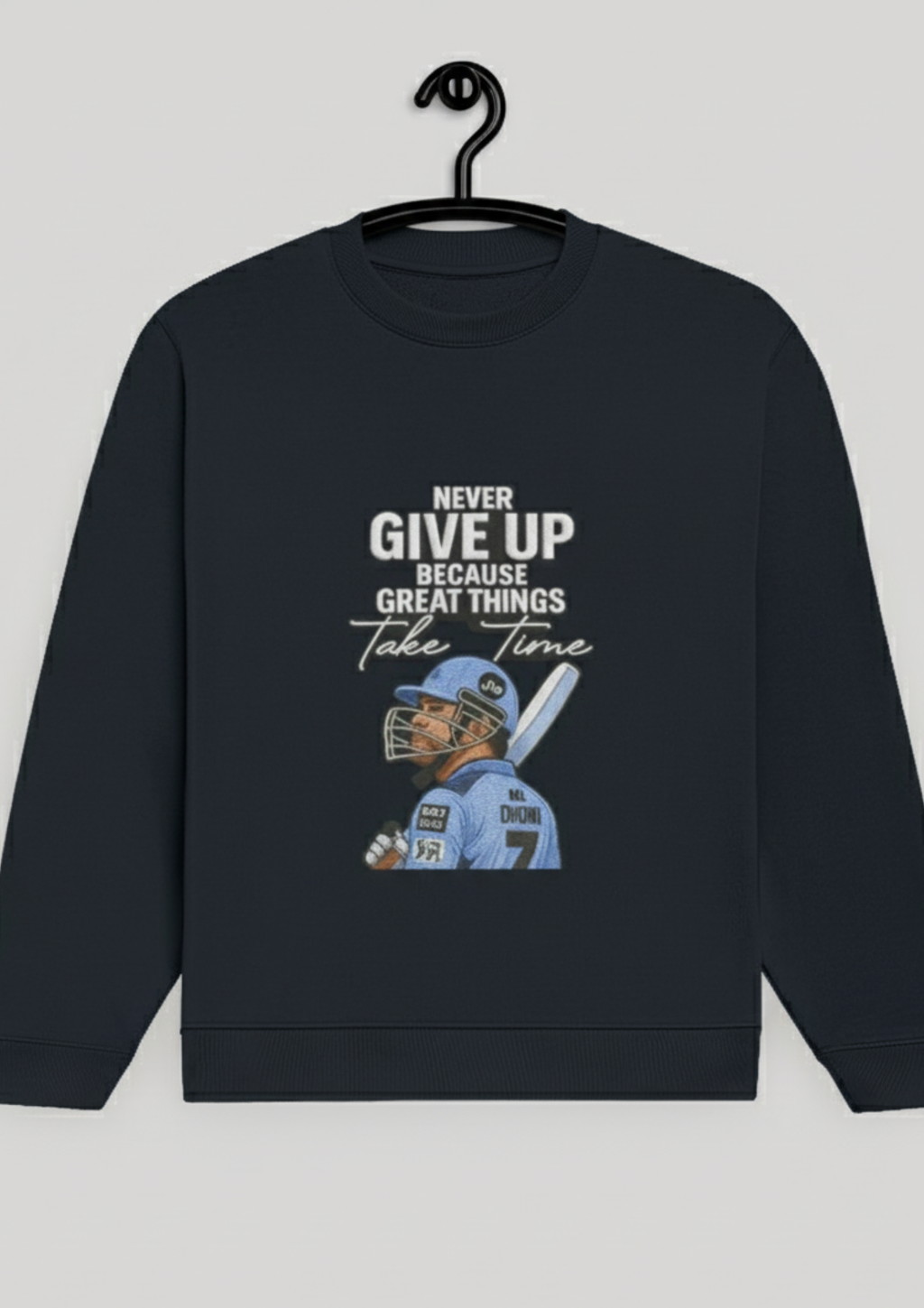 NEVER GIVE UP CRICKET 300 GSM SWEATSHIRT FOR MEN | ZINKAL STYLES - ZINKAL STYLES