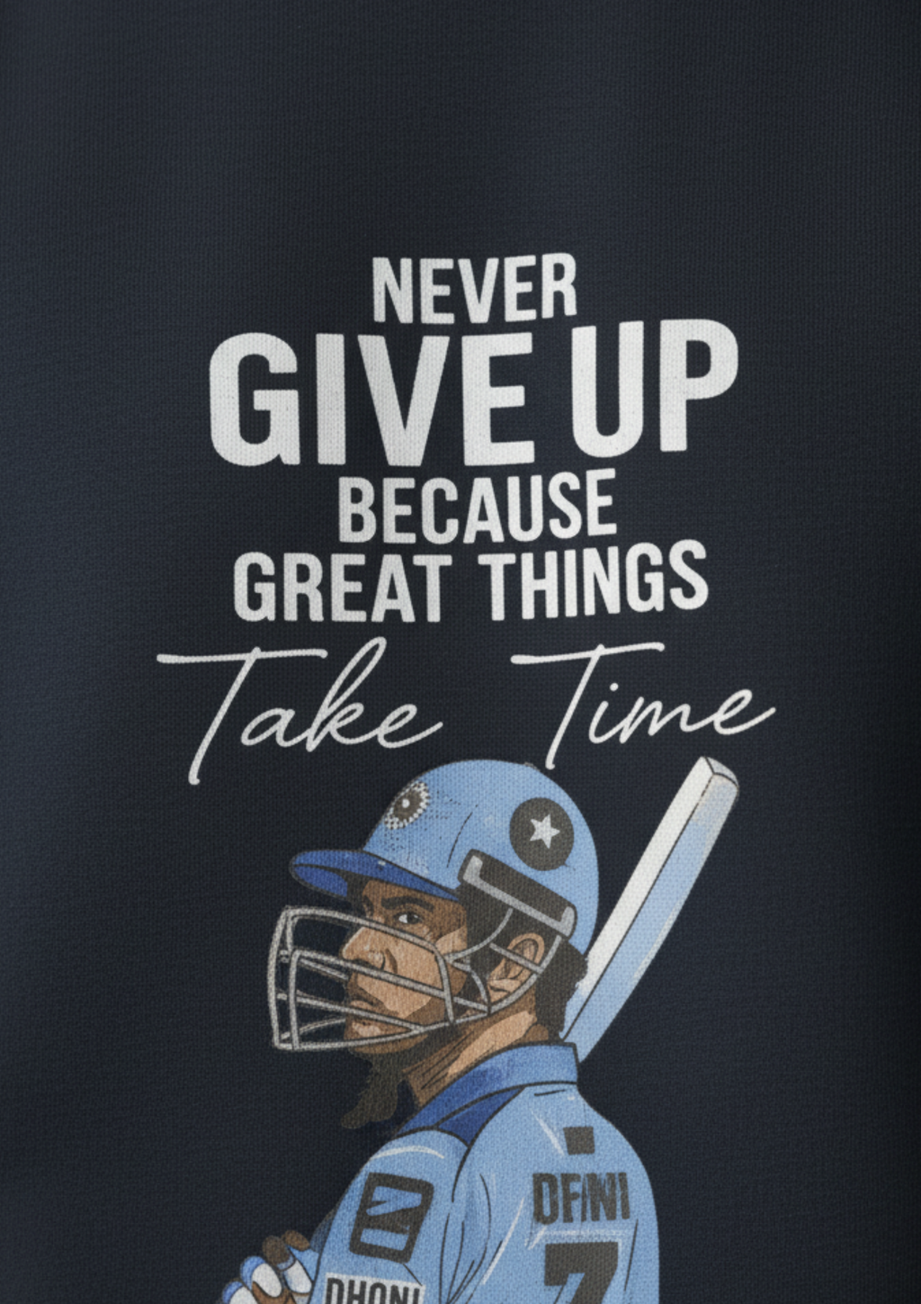 NEVER GIVE UP CRICKET 300 GSM SWEATSHIRT FOR MEN | ZINKAL STYLES - ZINKAL STYLES