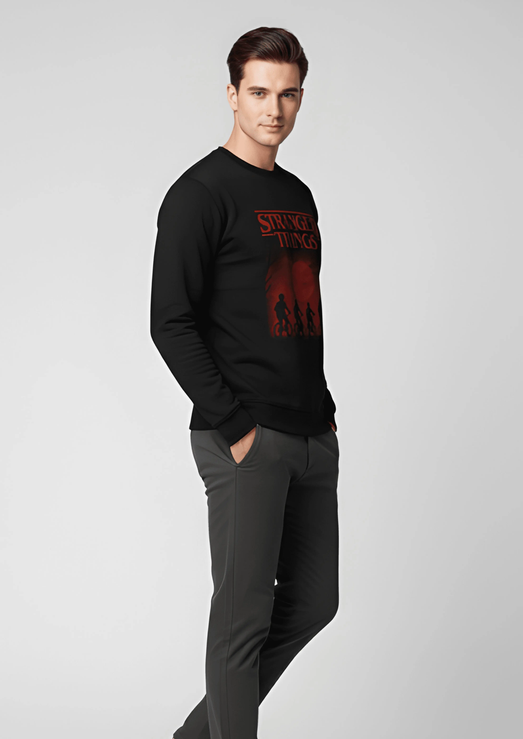 STRANGER THINGS HAWKINS GRAPHIC 300 GSM SWEATSHIRT FOR MEN | ZINKAL STYLES ZINKAL STYLES